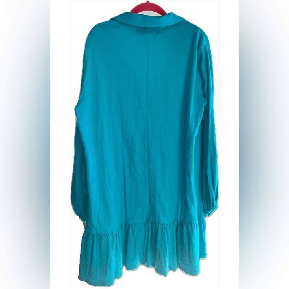Free People Teal Hudson Mini Dress Size Medium - Picture 3 of 10